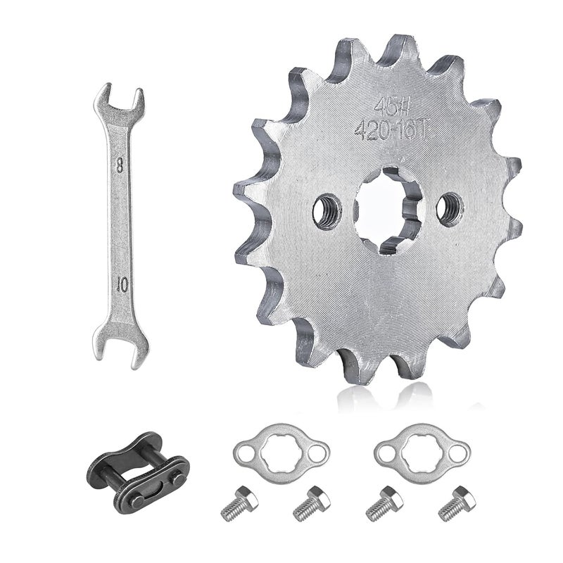 YDRANT 420 Chain Sprocket 16T Front Sprocket 17mm Compatible with 50cc 70cc 90cc 110cc 125cc 140cc15cc 160cc Lifan Loncin Dirt Bike, ATVs, Go Kart Sprocket - Image 1